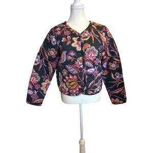 Molly Bracken | Black Floral Puff Jacket | Med